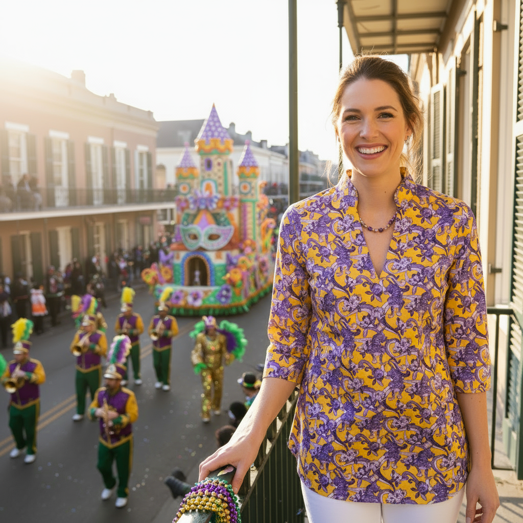 Largo Tunic Top in LSU Hear Me Roar