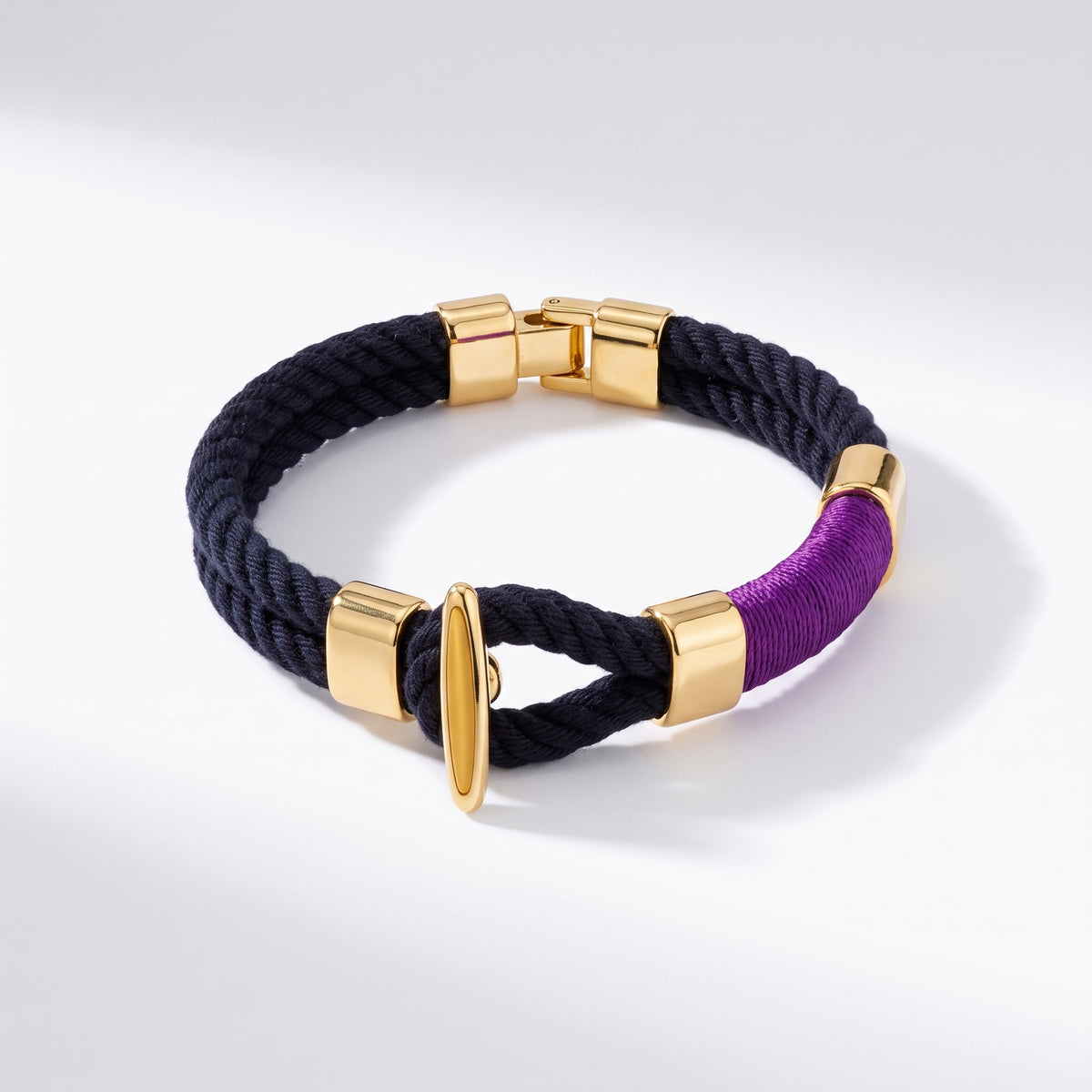 Cambridge - Black/Purple/Gold - Nautical Rope Bracelet Baltimore Ravens
