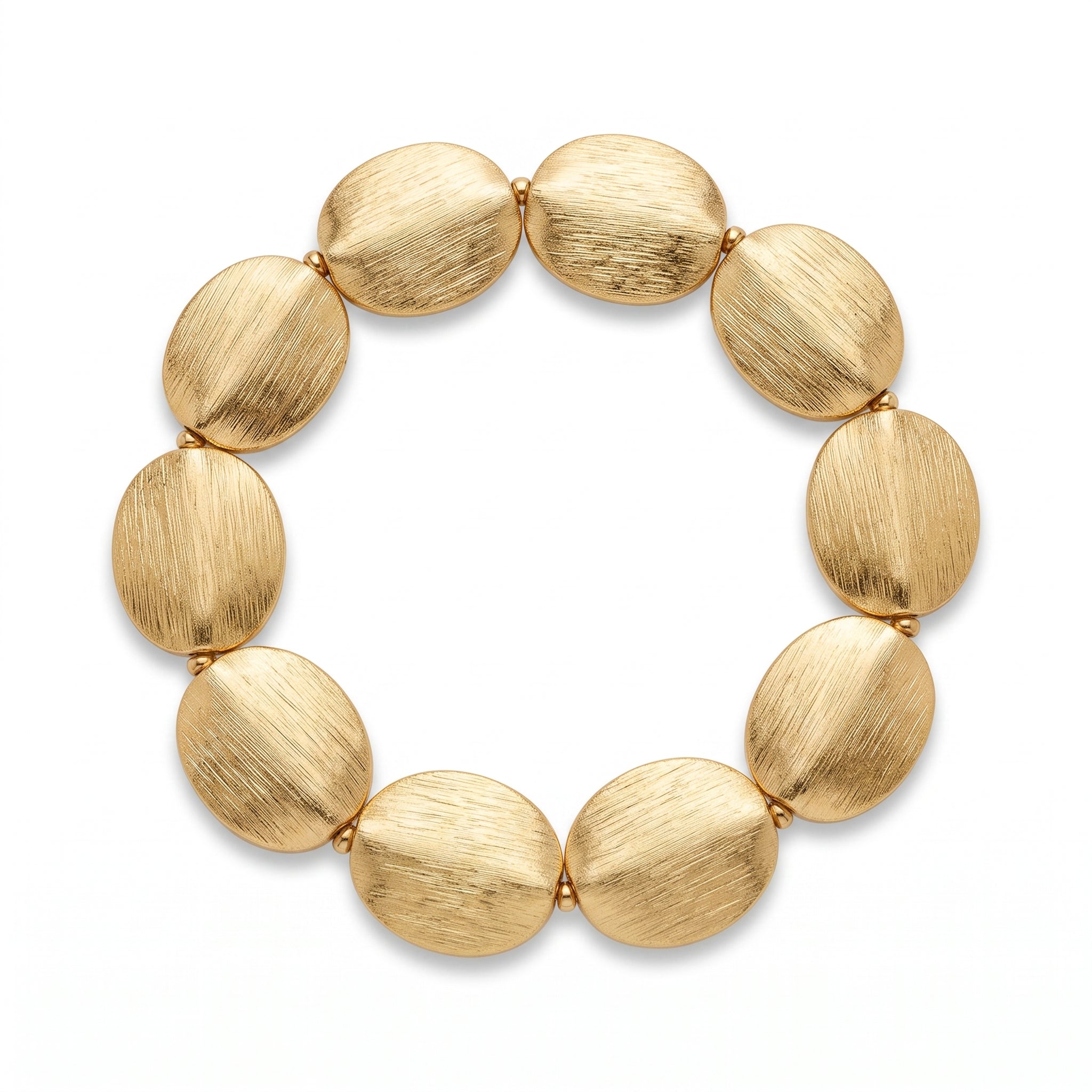 Gold Brushed Coin Stretch Bracelet