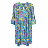 Greenwich Tunic Dress in Paisley Pachyderms Periwinkle