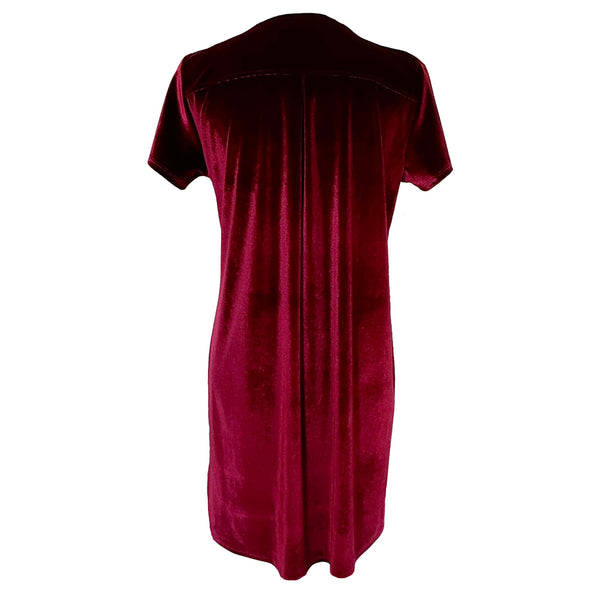 Hyannis Dress in Cabernet Stretch Velvet