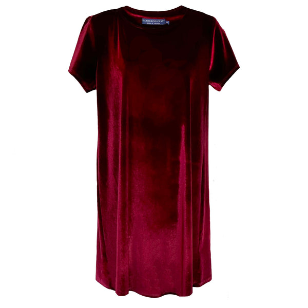 Hyannis Dress in Cabernet Stretch Velvet