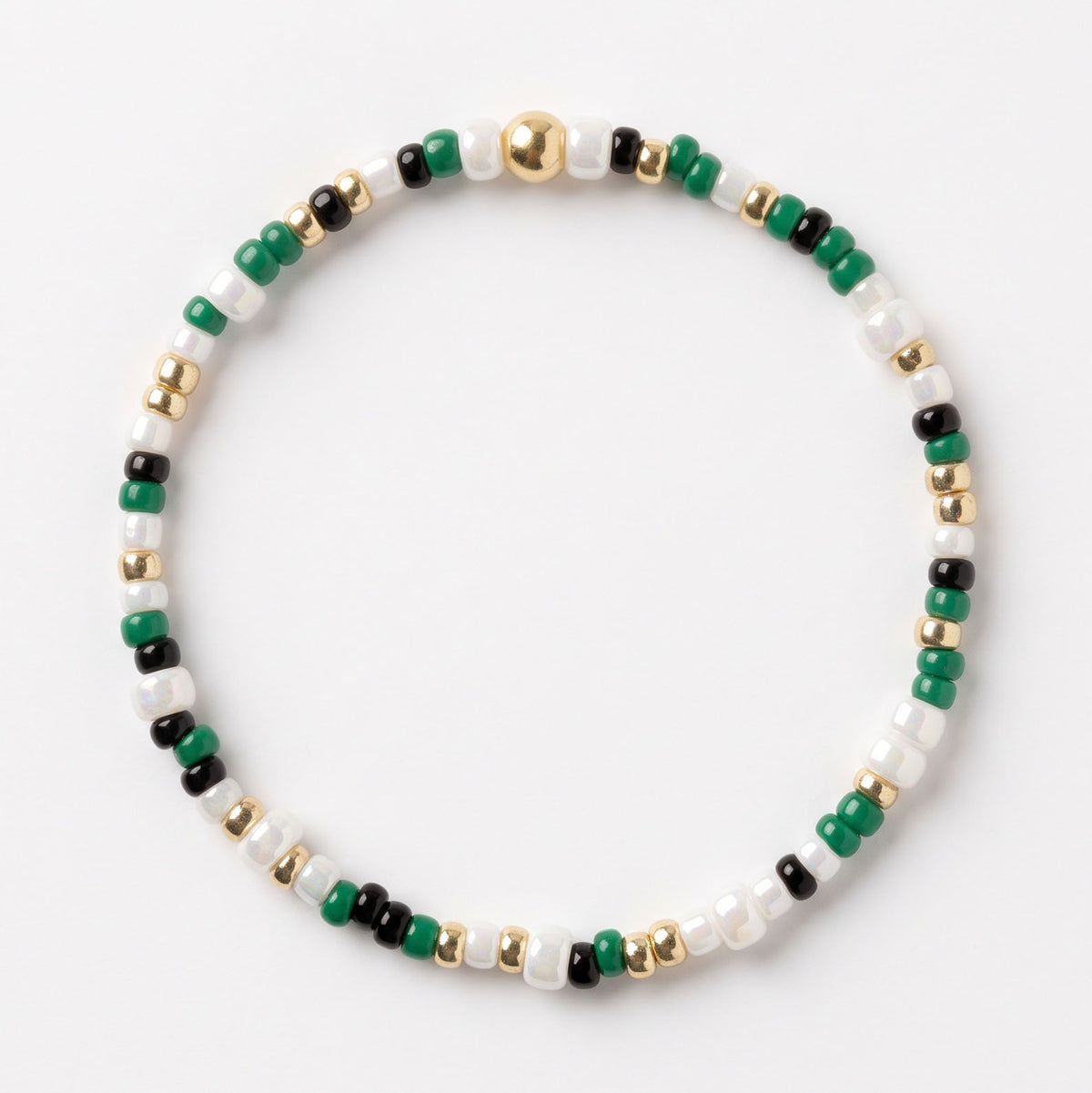 Jeteé Collection Sead Bead and Gold Bead Stretch Bracelet | Philadelphia Eagles