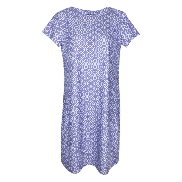 Katherine Way Key West Dress in Imperial Trellis Lilac and White