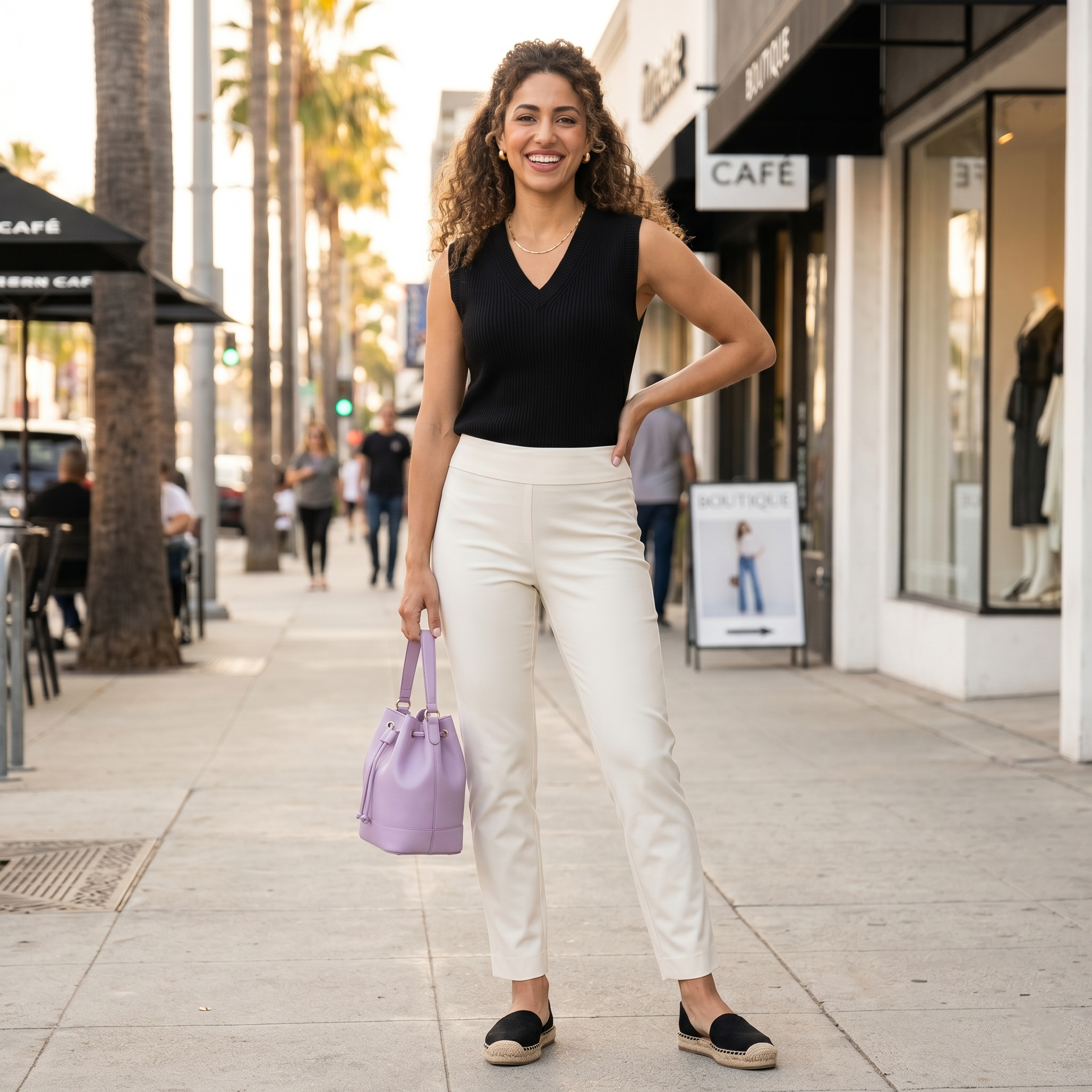 Krazy Larry Pull On Pants in Ivory