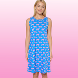 Seaside Dress in Cougar Romp Blue