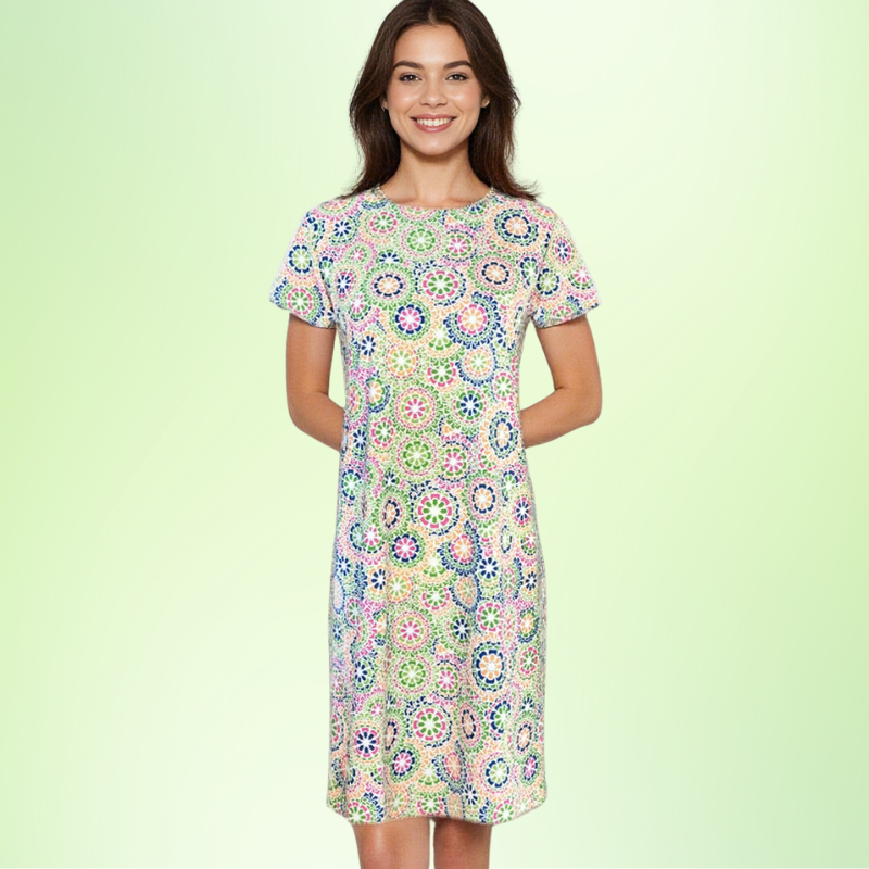 Hyannis Tee Shirt Dress in Sussudio Multi