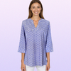 Boca Tunic Top in Imperial Trellis Lilac and White