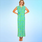 Worth Avenue Tunic Maxi Dress in On The Road To Mandalay Green