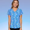 Rehoboth V-Neck Tee in Peace Love Pickleball Royal