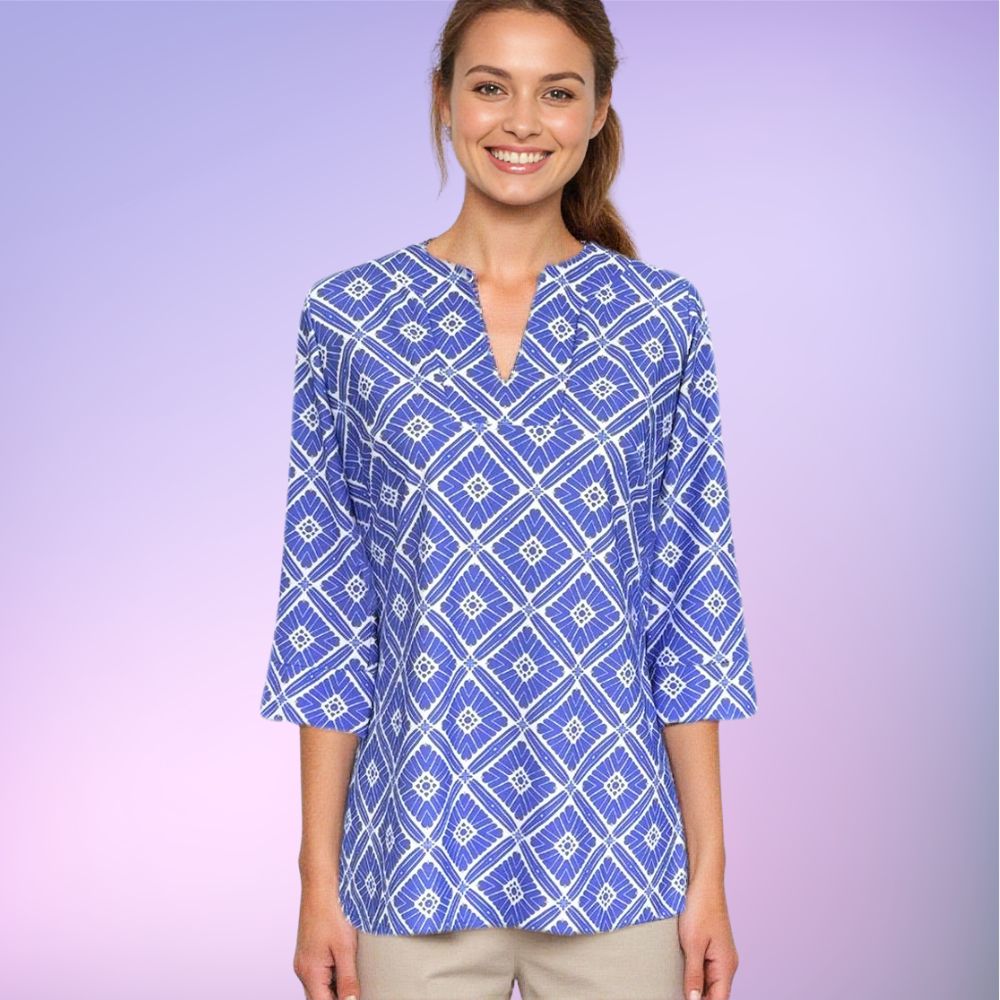 Boca Tunic Top in Tiki Bar Is Open Purple
