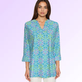 Boca Tunic Top in Flower Burst Blue