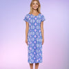 Mackinac Island Midi Length Tee Shirt Dress in Bali Hai Baby Lilac
