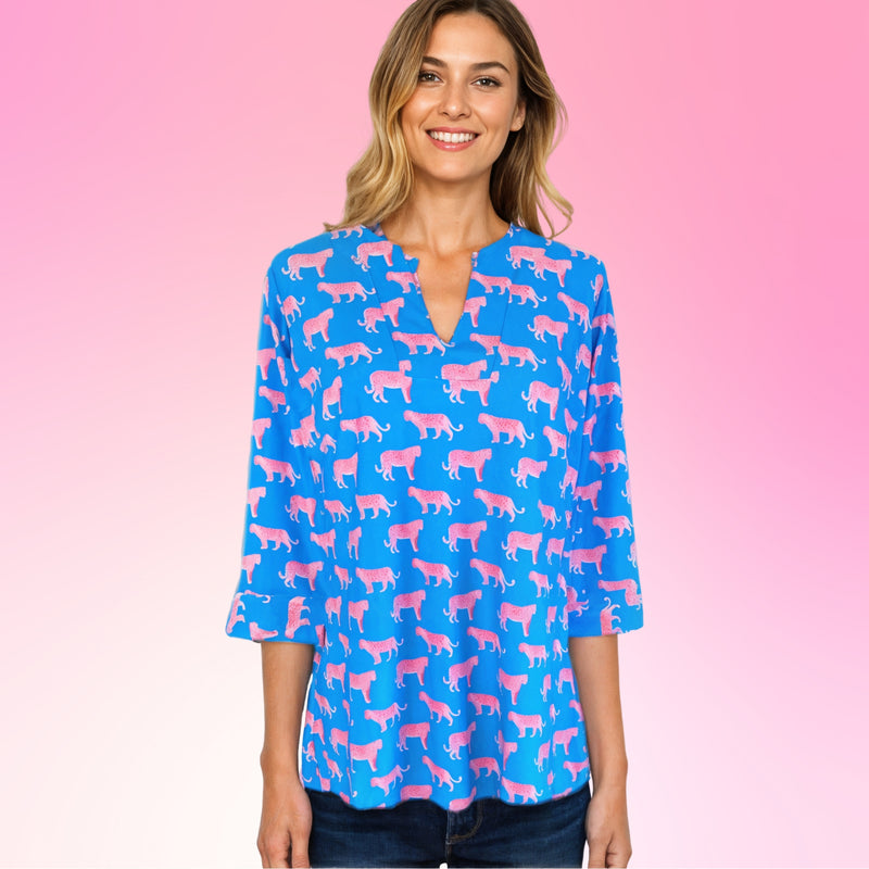 Boca Tunic Top in Cougar Romp Blue