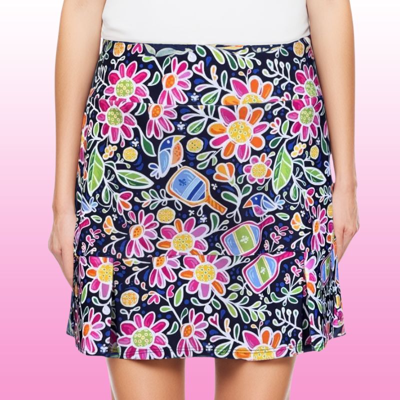 Scottsdale Pleated Skort in Pickle Me Pink Navy