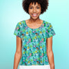 Fenwick Crew Neck Tee in Pickleball Paradise Aqua Tides