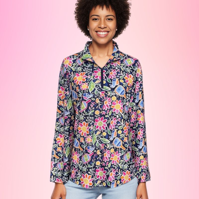 Anna Maria Pullover in Pickle Me Pink Navy
