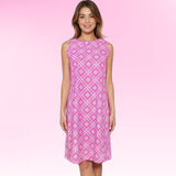 Seaside Boat Neck Dress in Tiki Bar Is Open Pink and White