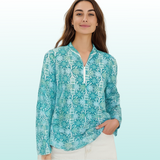 Anna Maria Pullover in Peace Love Pickleball Aqua Tides