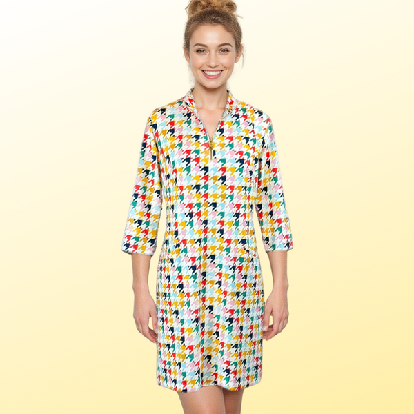 Doral Dress in Classic Herringbone Multi