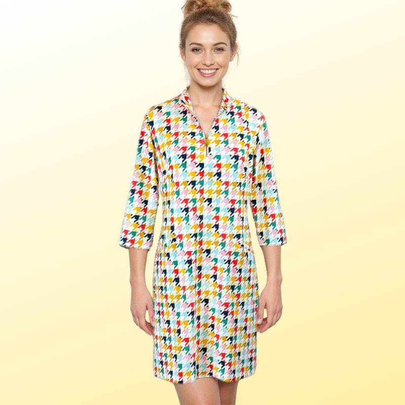 Doral Dress in Classic Herringbone Multi