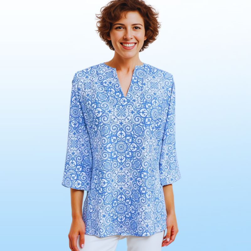 Boca Tunic Top in Marrakesh Express Blue
