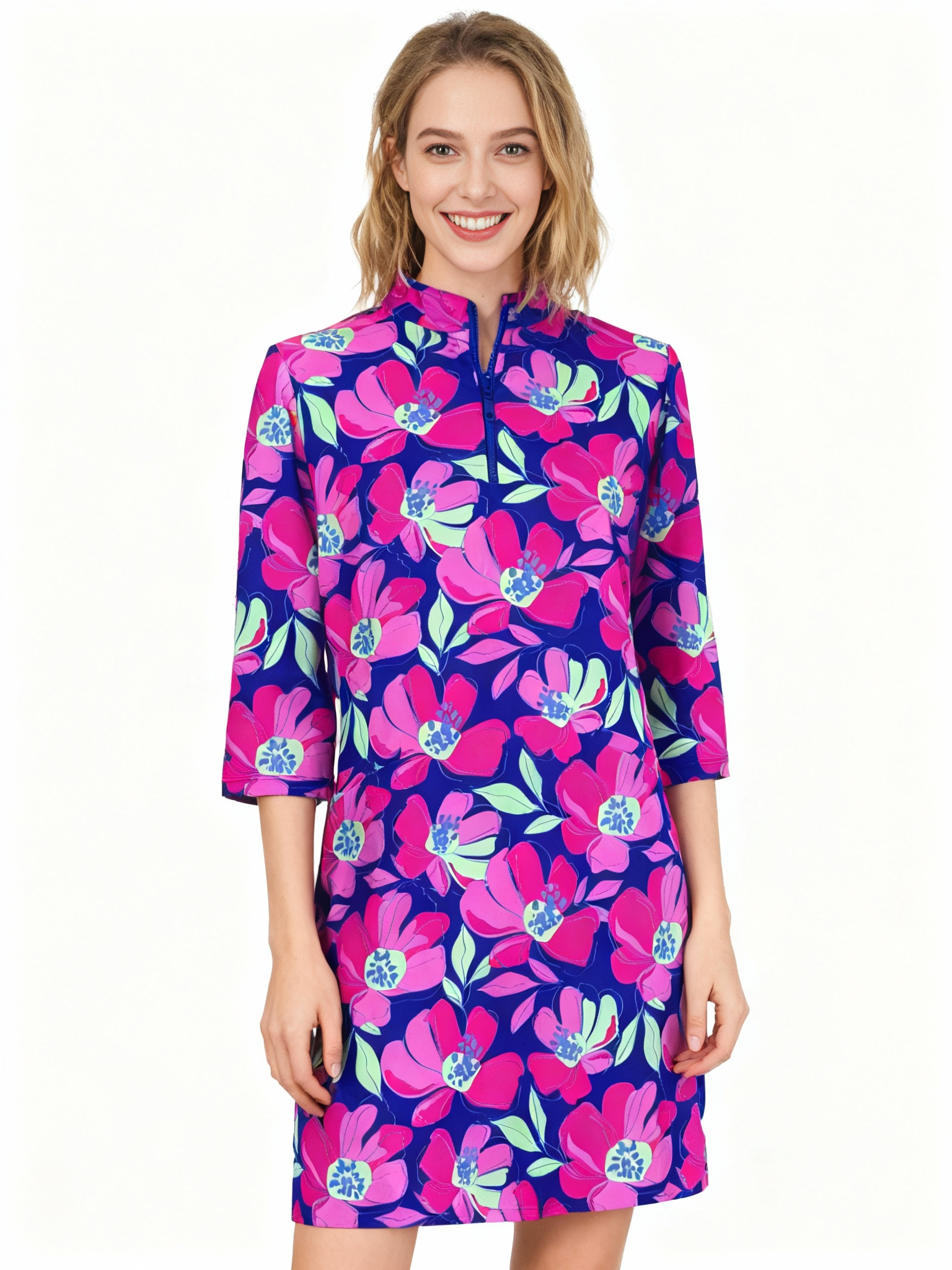 Doral Dress in Sugar Magnolia Cobalt
