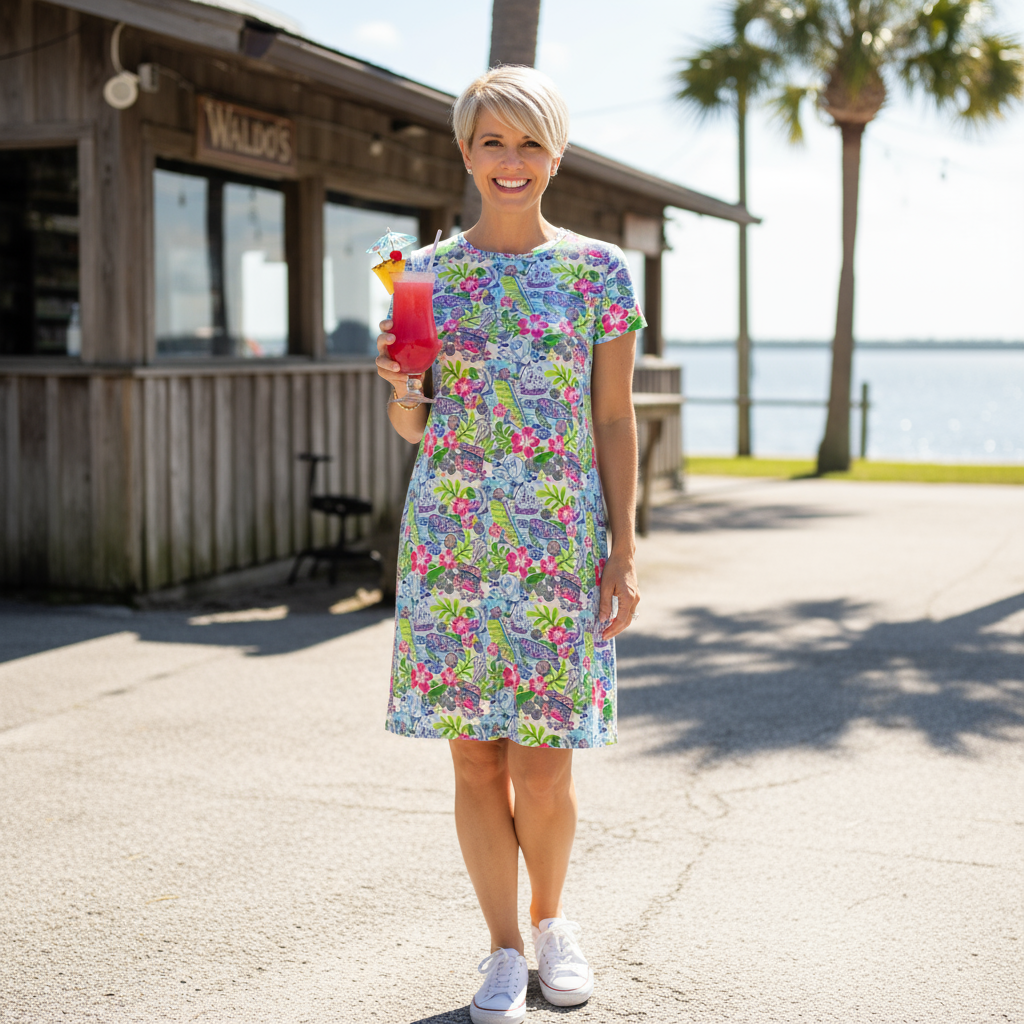 Hyannis Tee Shirt Dress in Florida's Treasure Coast