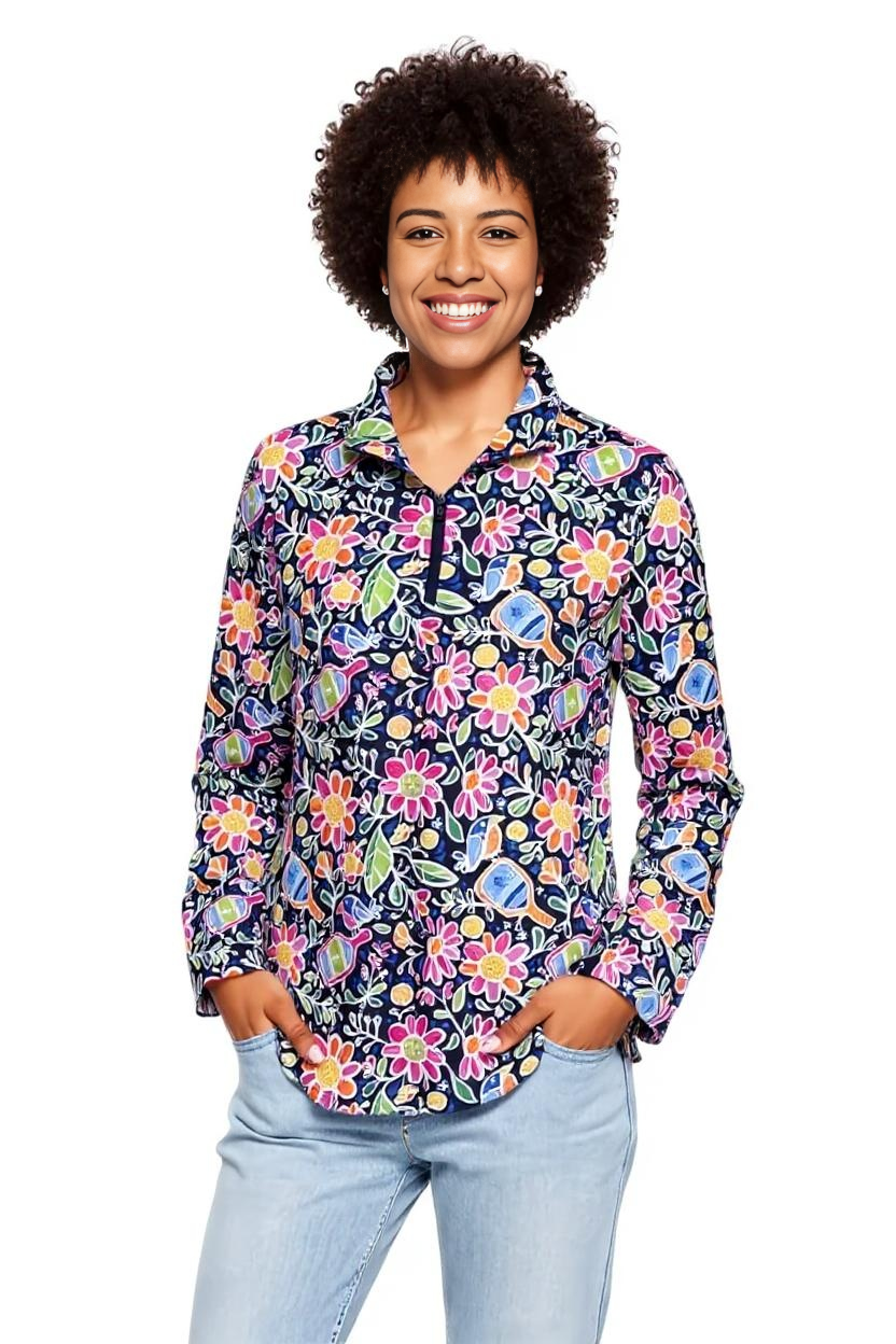 Anna Maria Pullover in Pickle Me Pink Navy
