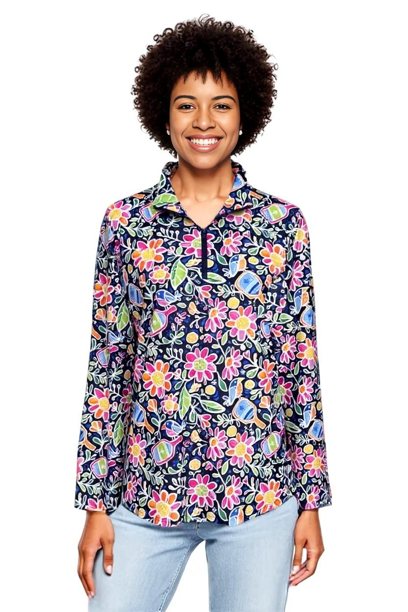 Anna Maria Pullover in Pickle Me Pink Navy