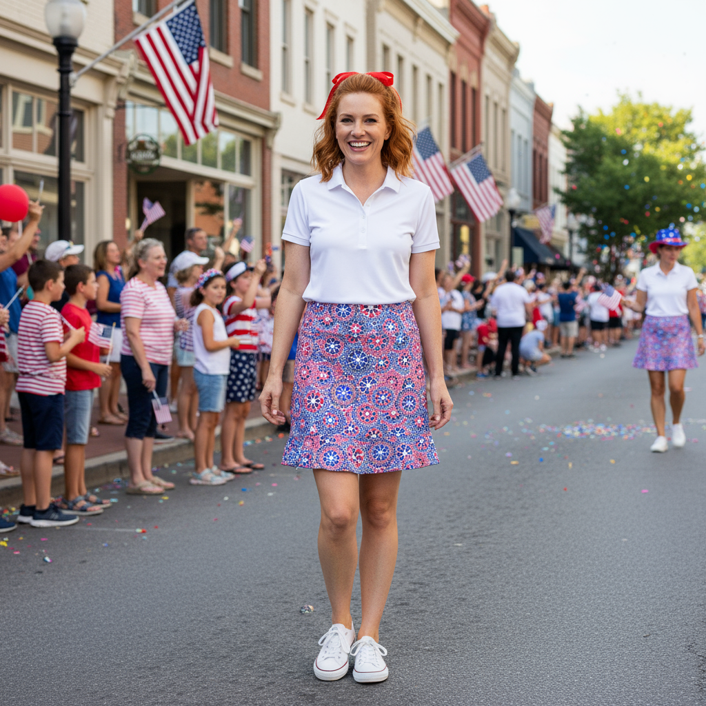 Venice Ruffle Hem Skort in Sussudio Americana