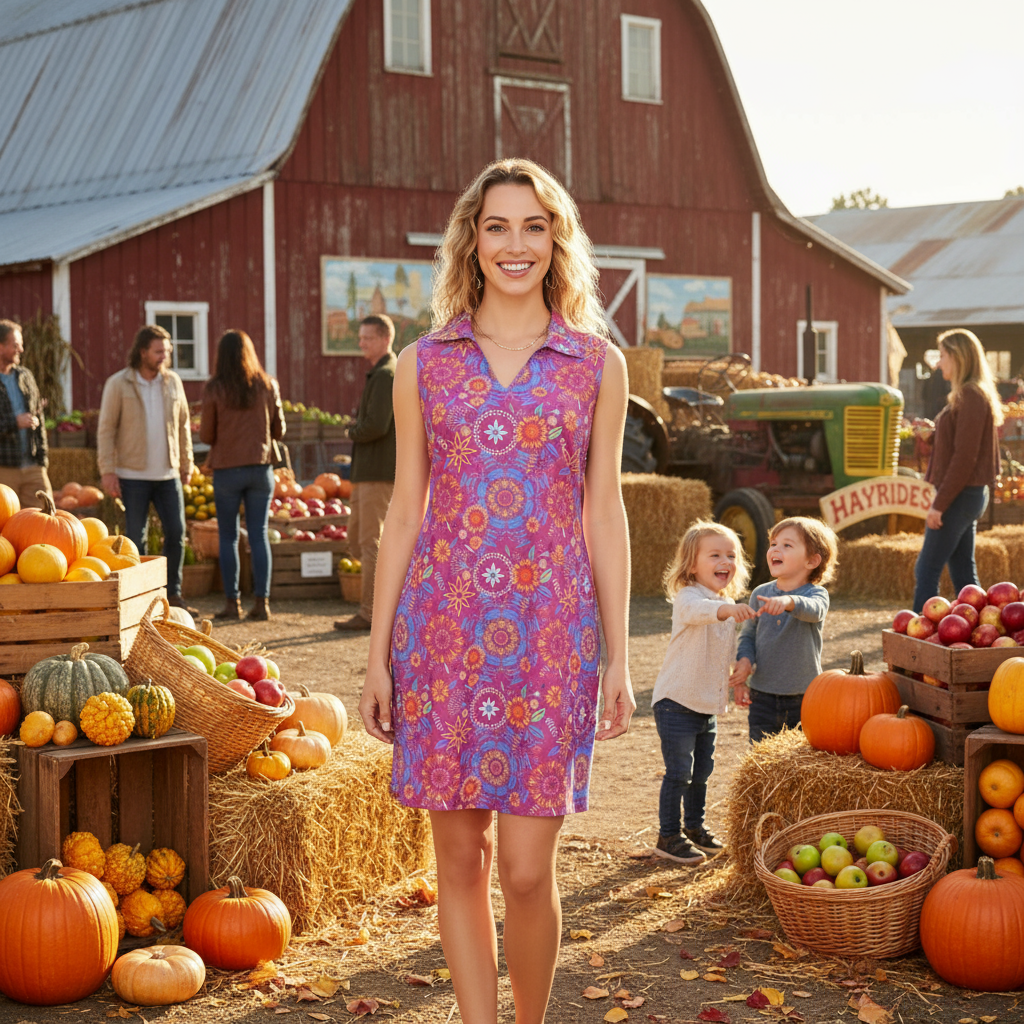 St. Regis V-Neck Dress in Wild Wild Wildflowers Hot Pink and Periwinkle