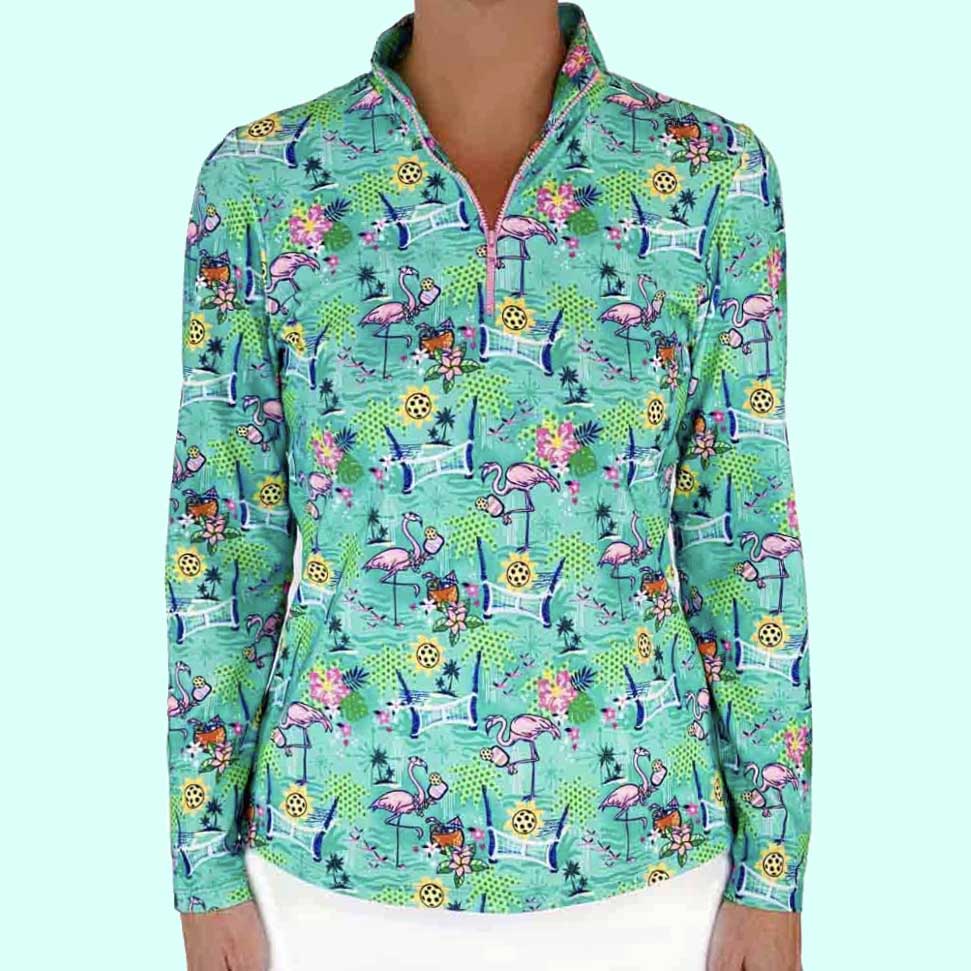 Anna Maria Pullover in Pickleball Paradise Aqua Tides (Sample)