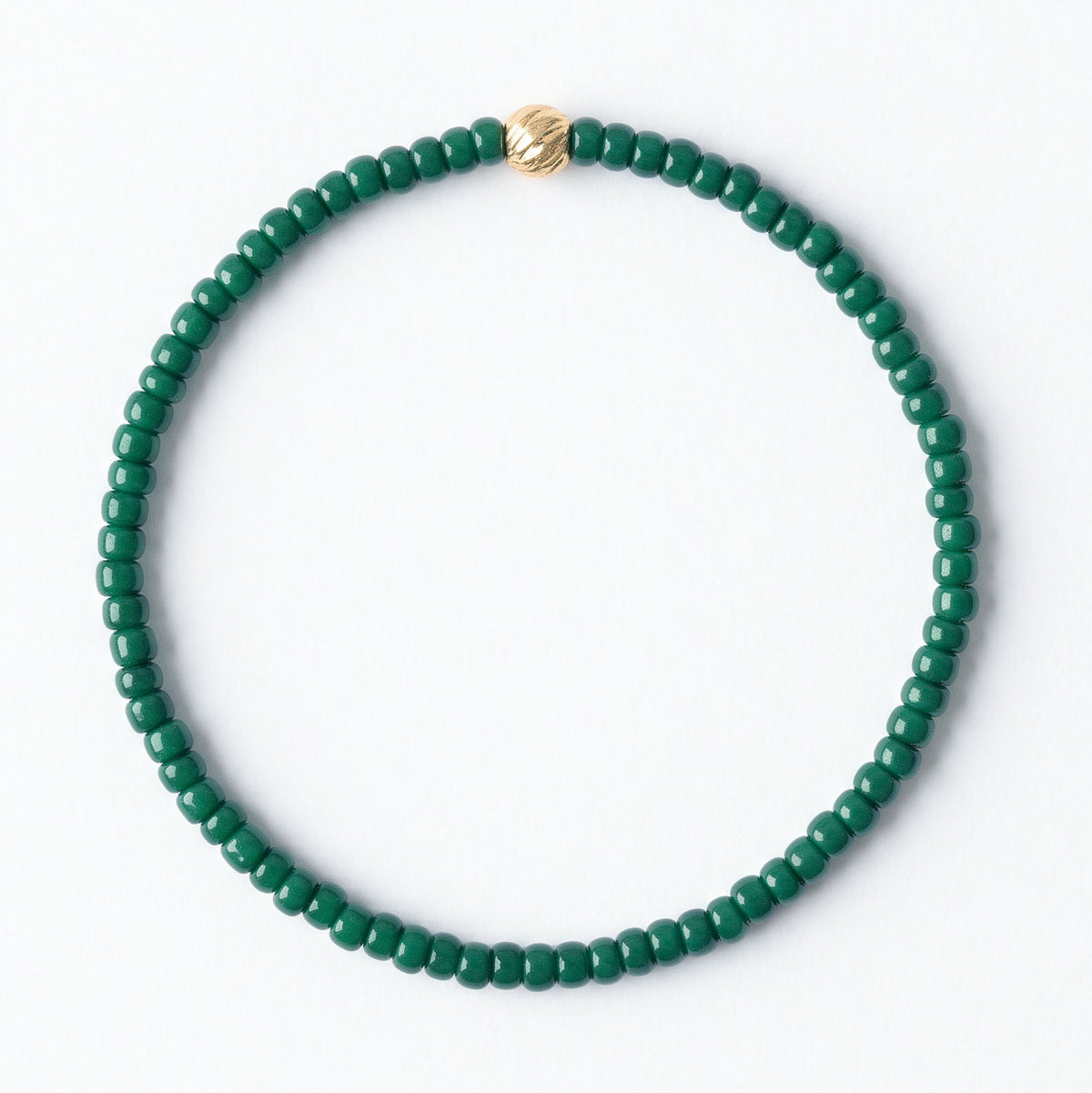 Pippa Collection Seed Bead and Gold Stretch Bracelet | Philadelphia Eagles Green