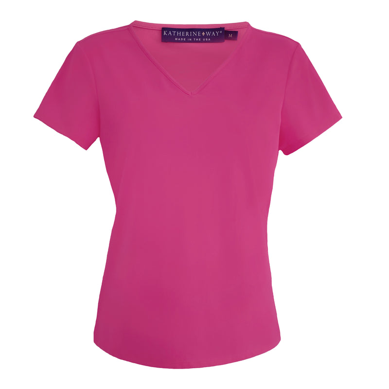 Rehoboth V-Neck Tee in Hot Pink