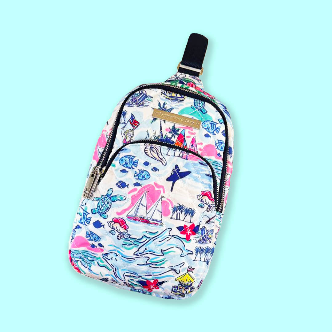 Quilted Sling Backpack in Watersporting