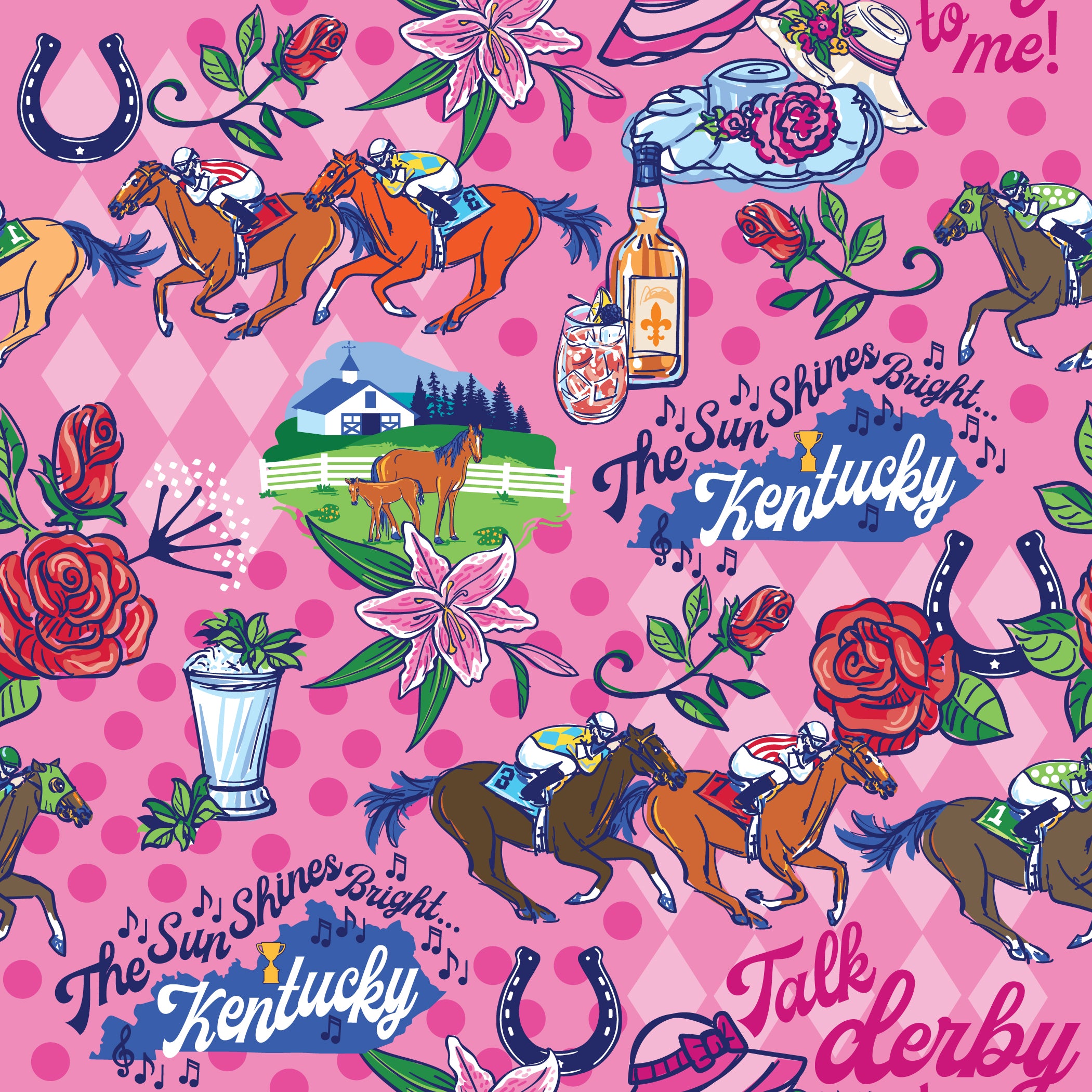 Hyannis S/S Tee Shirt Dress in Talk Derby To Me (Sample)