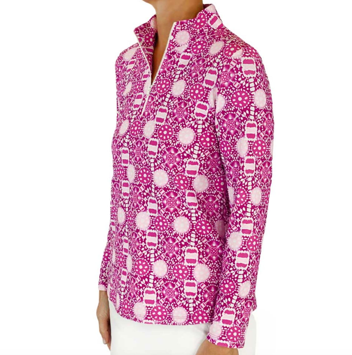 Anna Maria Pullover in Peace Love Pickleball Berry