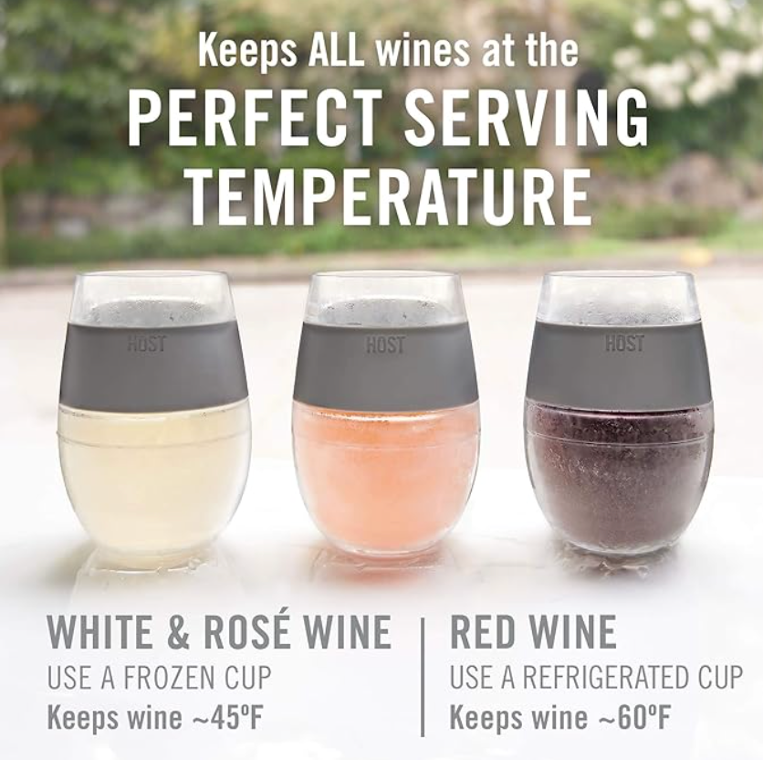 Wine FREEZE™ Cooling Cup Insulated with Cooling Gel in Translucent Pink