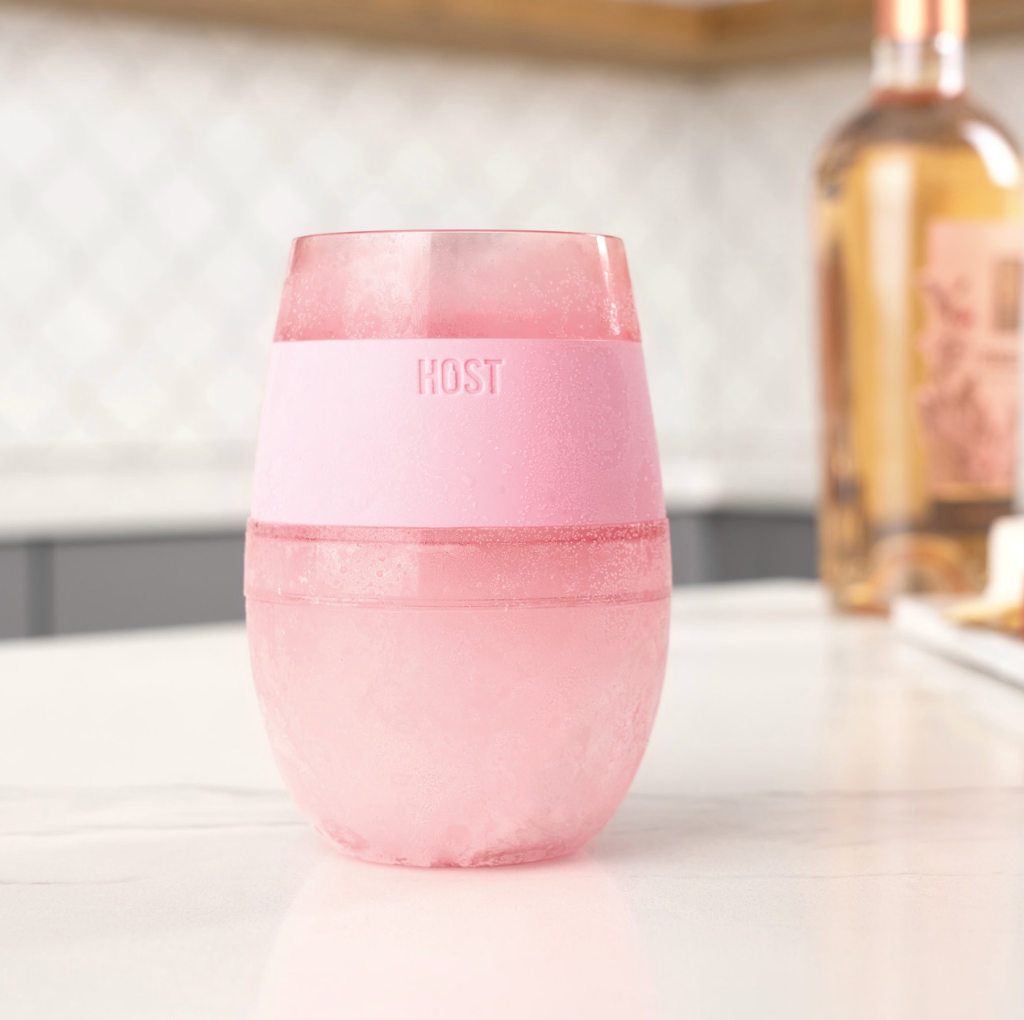 Wine FREEZE™ Cooling Cup Insulated with Cooling Gel in Translucent Pink