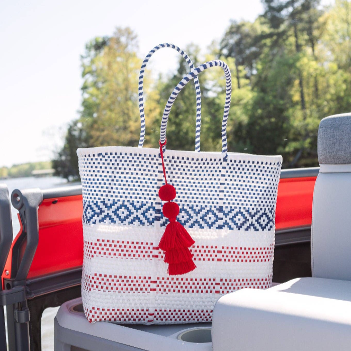 Stars and Stripes Jumbo Woven Tote