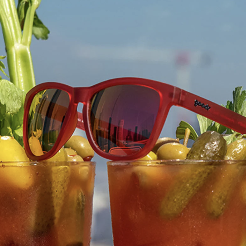 Goodr Sunglasses in Phoenix at a Bloody Mary Bar