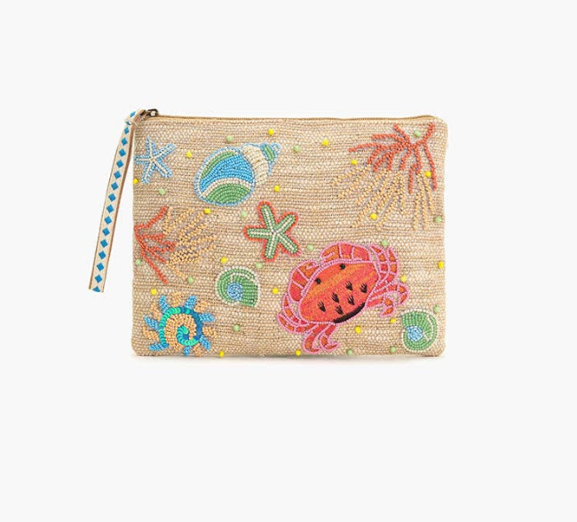 Crab Shell Embelished Wristlet