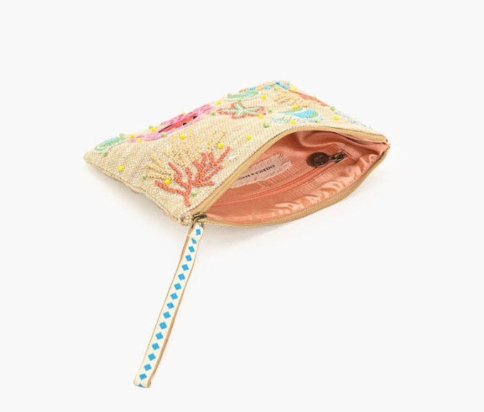 Crab Shell Embelished Wristlet