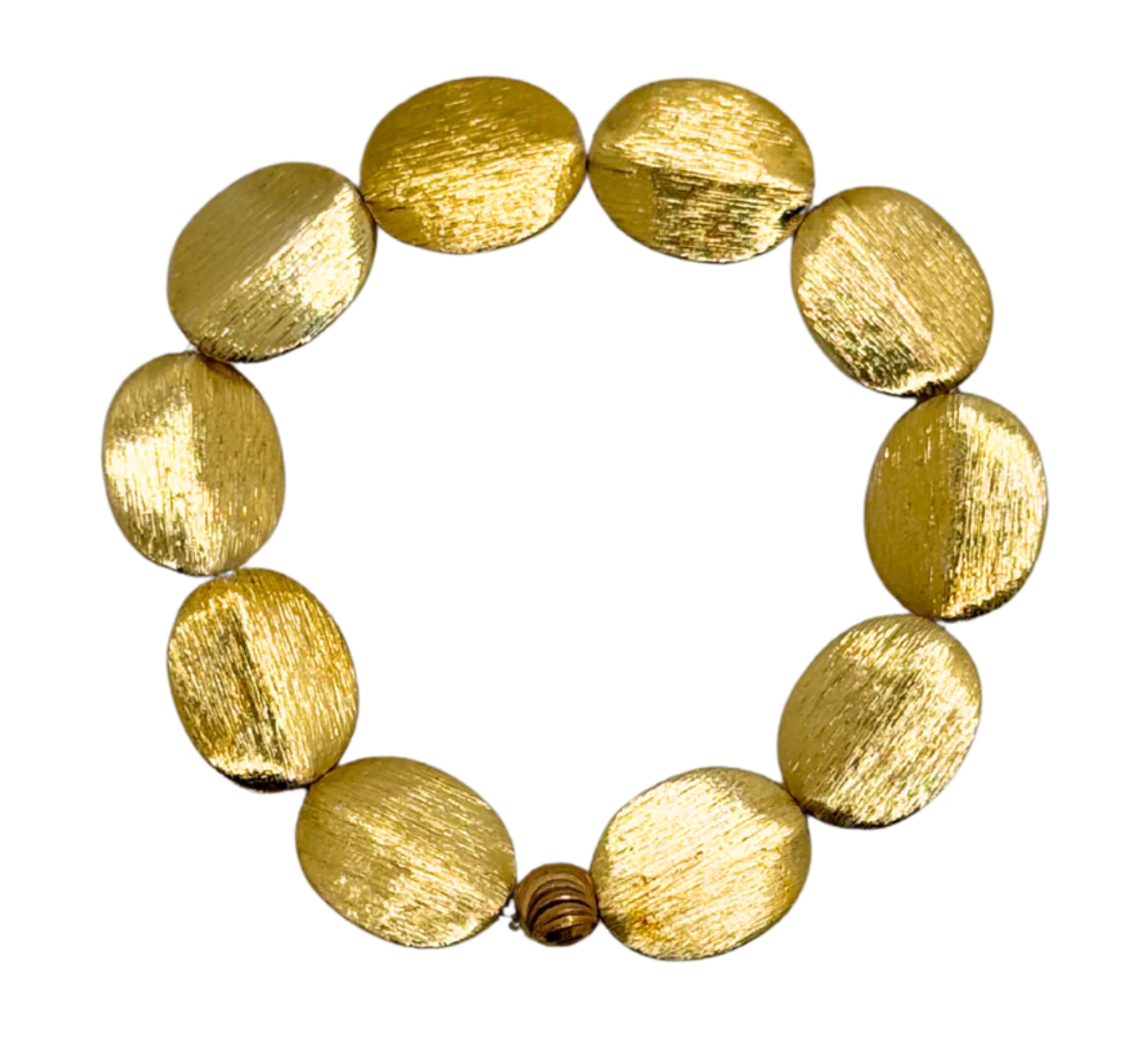 Gold Brushed Coin Bead Bracelet