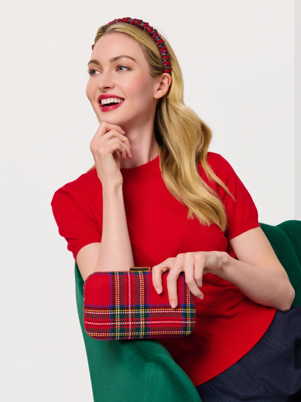 Scottie Minaudière in Red Tartan