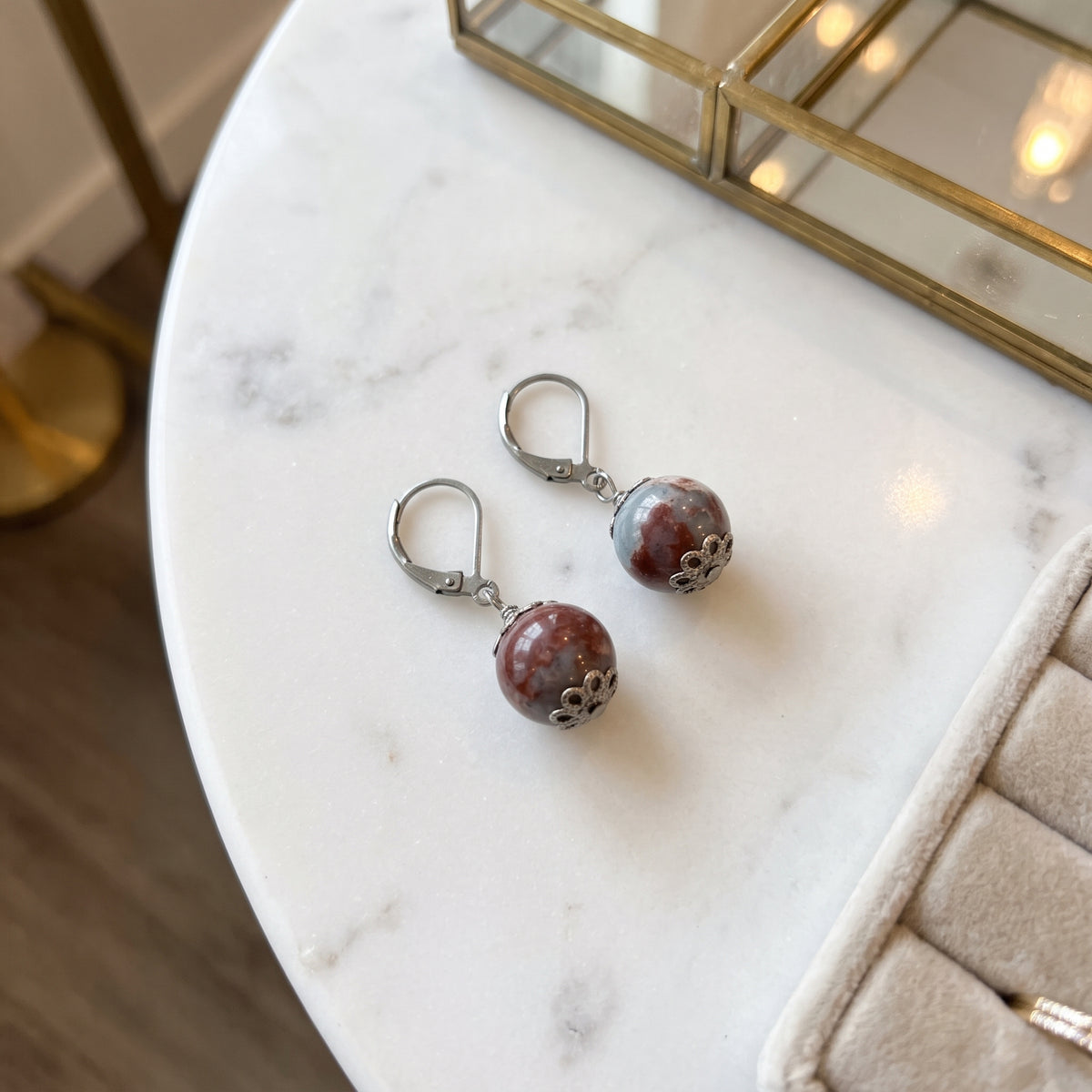 Sea Sediment Leverback Earrings