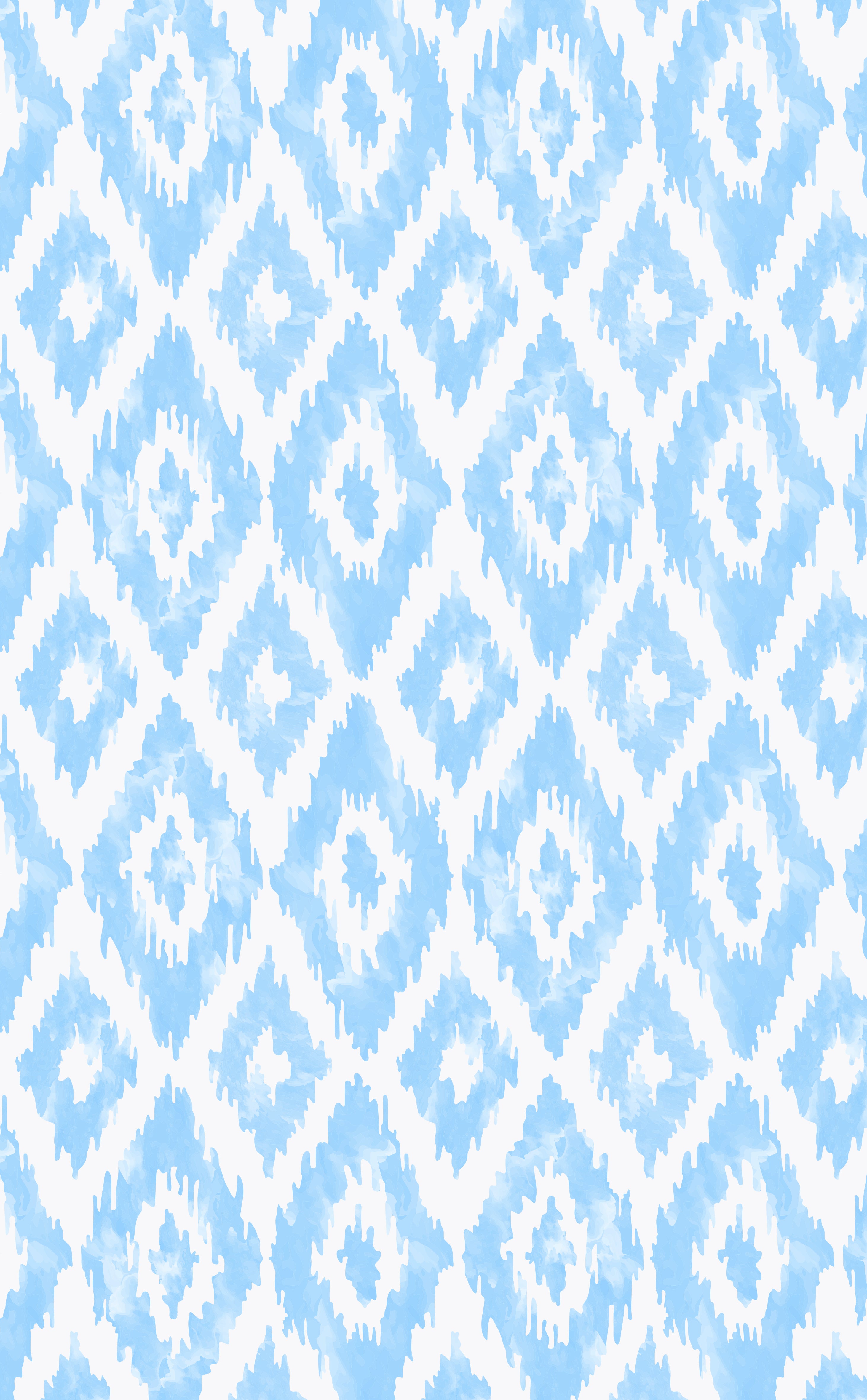 Designer Tea Towel in Watercolor Ikat Diamonds Light Blue