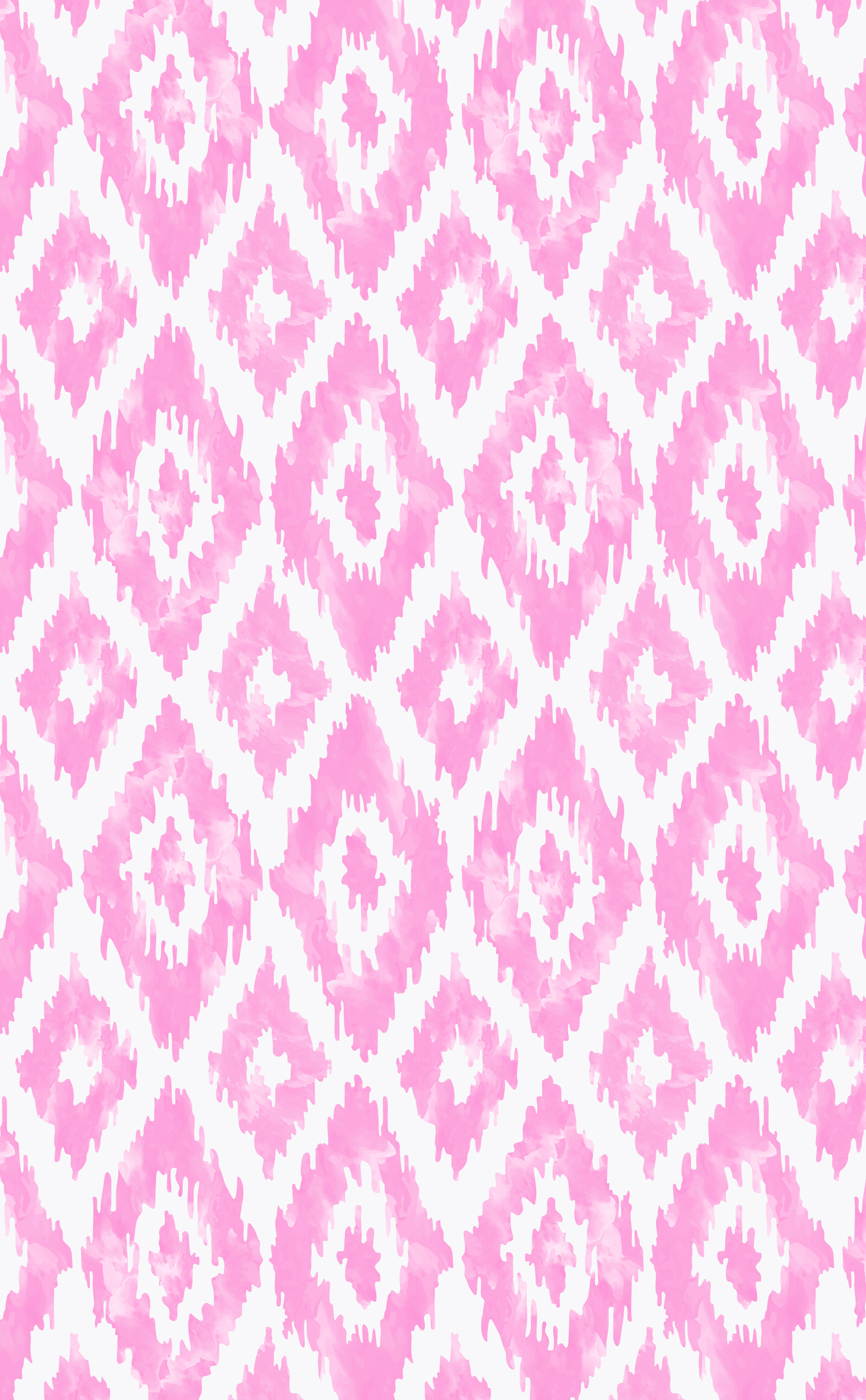Designer Tea Towel in Watercolor Ikat Diamonds Pink