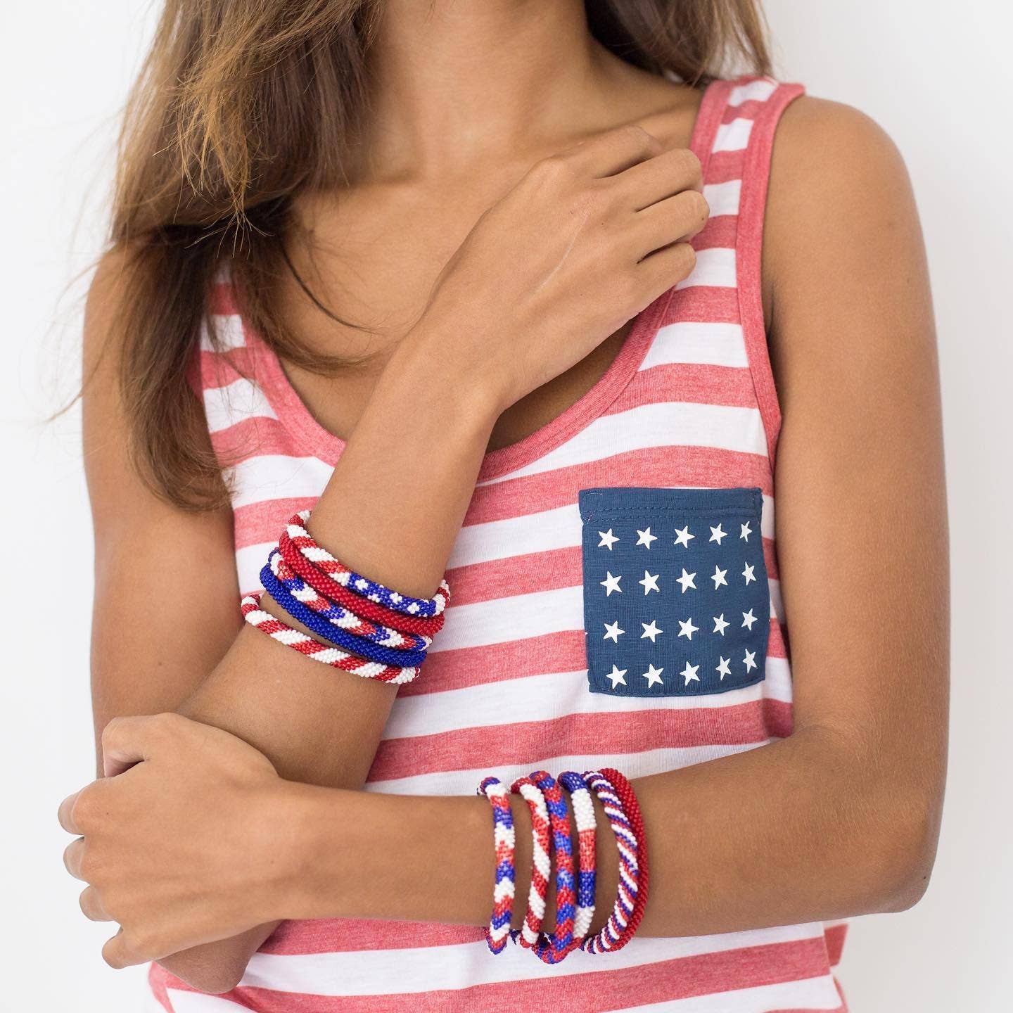 Patriotic Jewelry Roll-On® Bracelets - Stars & Stripes